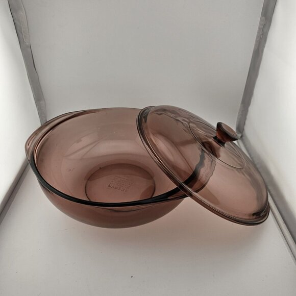 Pyrex Visions Cranberry Casserole Dish & Lid #024C Corning 2qt - Picture 10 of 16